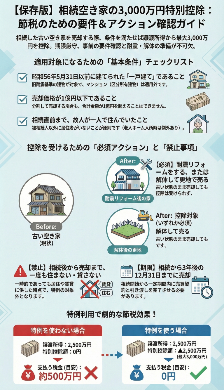 【保存版】相続空き家の3,000万円特別控除